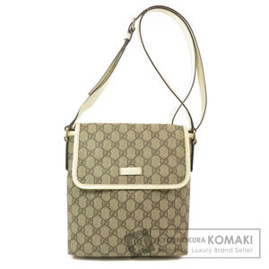 Gucci Messenger GG Supreme Canvas bag white leather